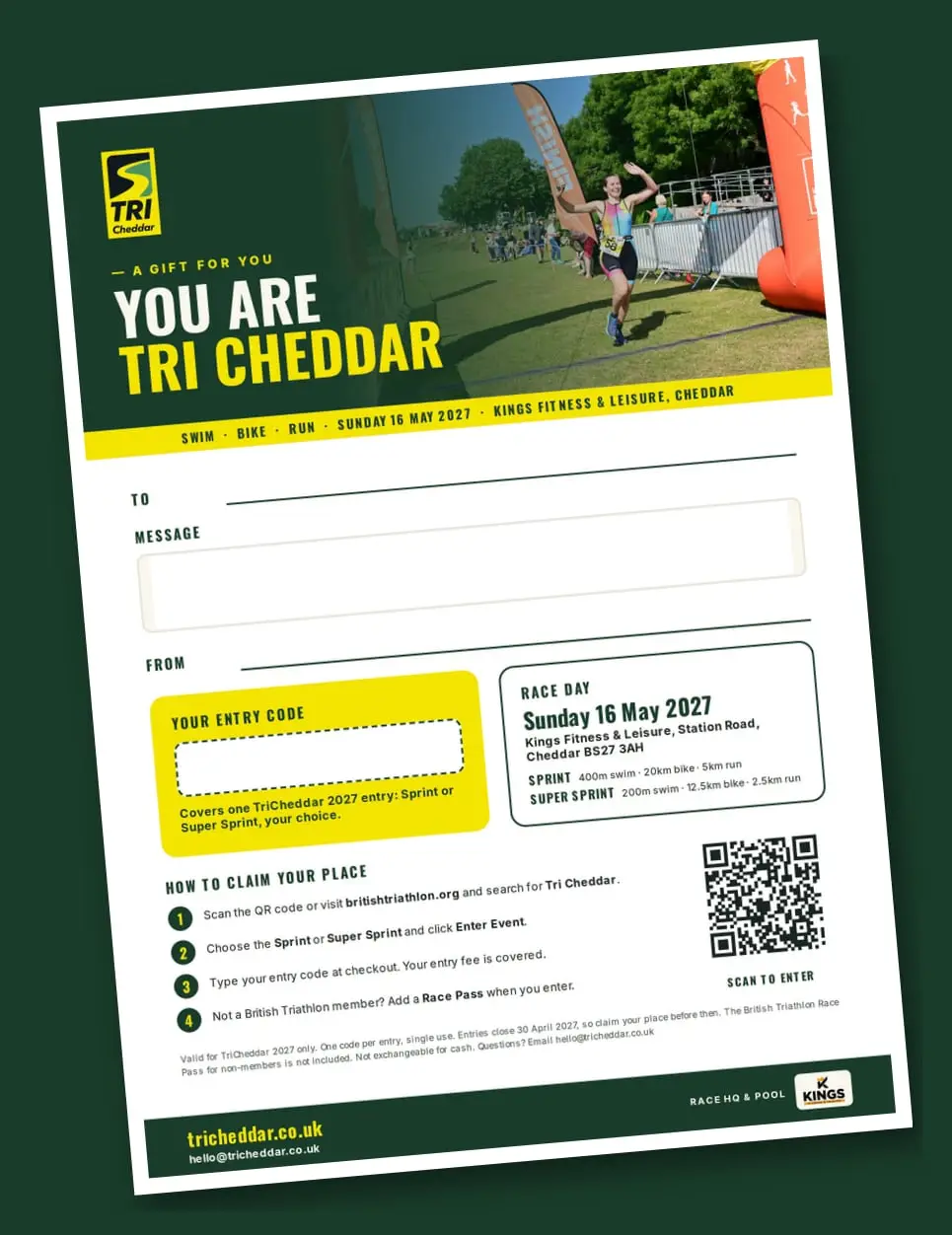 TriCheddar 2027 Gift Entry